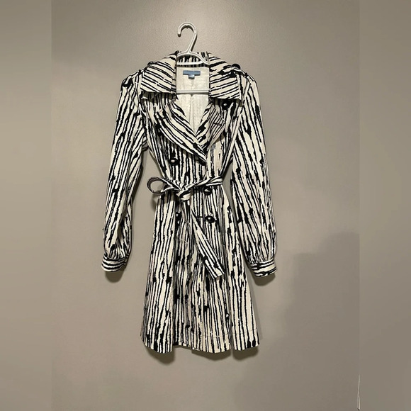 Baia Black and White Trench Coat size XS - Picture 2 of 5